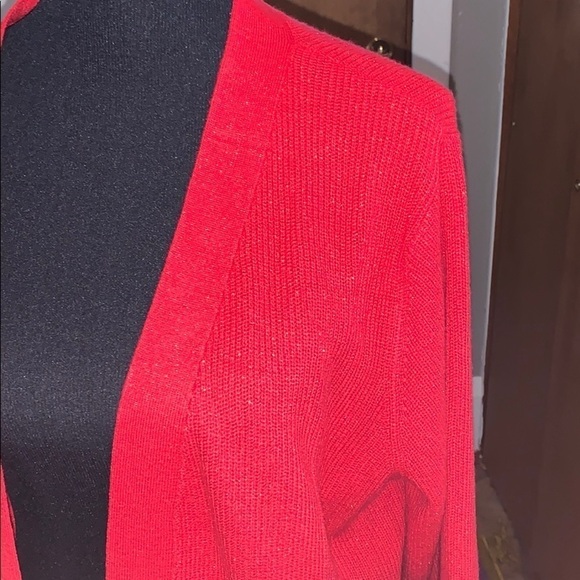 Apt 9 open front red sparkle cardigan - Picture 2 of 6